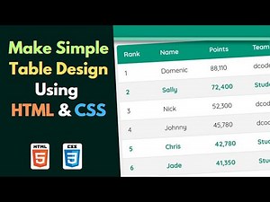 How to make Simple Table Design Using HTML & CSS