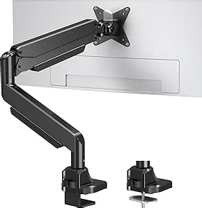 MOUNTUP Single Monitor Mount fits 49 45 44 43 42 40 39 37 34 inch Ultrawide Screen, Holds 6.6-33lbs, Computer Monitor Arm Desk Mount, Heavy Duty Gas Spring Monitor Stand with C-clamp/Grommet Base