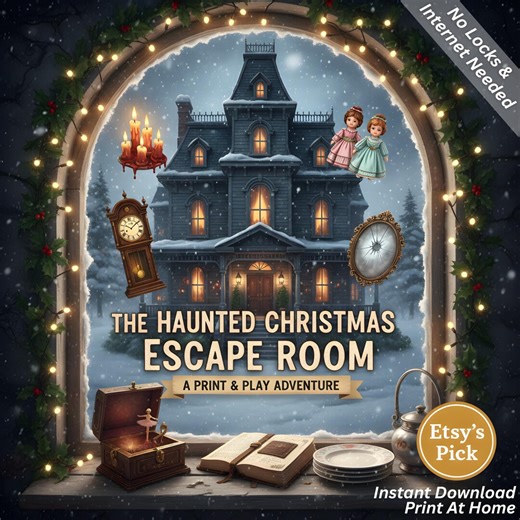 Printable Haunted Christmas Escape Room Game | Spooky Holiday Puzzle | DIY Family Activity | Instant Download No Locks Needed - Etsy