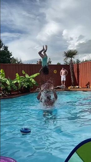 Stunt in the pool! #cheer #stunt #gymnastics