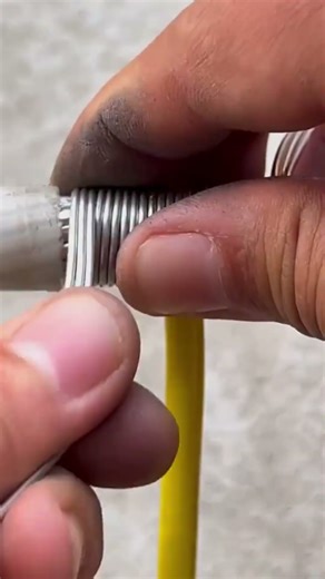 Tightly securing copper wires to create a stable, safe, and efficient electrical connection #working