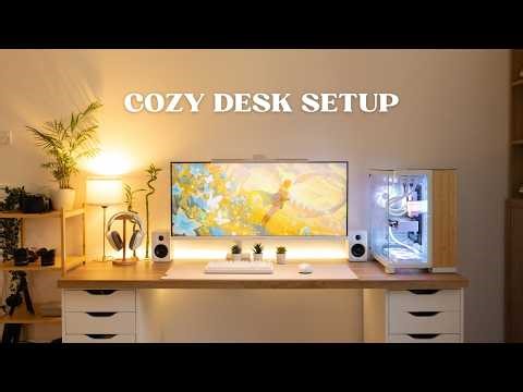 Building a cozy desk setup for my home office 🌿 IKEA desk, Corsair 6500X case, minimalistic