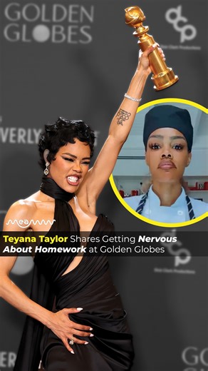 MEAWW on Instagram: "Winning a Golden Globe is iconic. Stressing over homework the same night? Even more relatable. #TeyanaTaylor #GoldenGlobes2026 #HomeworkNeverStops #StraightAStudent"