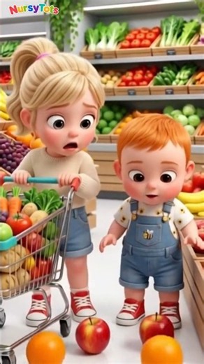 Supermarket Rules for Kids 🛒 Learn Good Habits & Manners #shorts #toddlerlearning #goodhabits