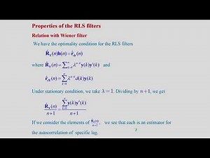 Recursive Least Squares (RLS) Adaptive Filter - 2 #swayamprabha #ch19