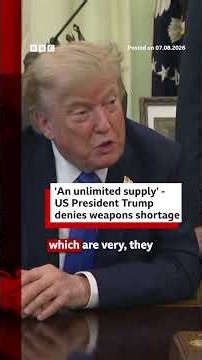 Trump denies US weapons shortage and says information 'leakers' being 'hunted down'. #BBCNews