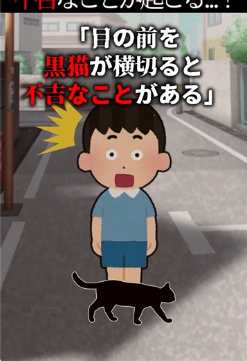 ジンクス「黒猫が横切ったら不吉なことがある」を信じていたら… #怖い話 #ホラー #ジンクス #心霊 #ヒトコワ
