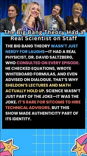 The Big Bang Theory Had a Real Scientist on Staff #TheBigBangTheory #SitcomFacts #TVScience