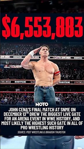 John Cena’s Final WWE Match Breaks $6.5M Record Gate 💰 | Cena vs Gunther Historic Farewell