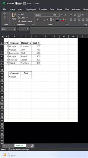 Tính tổng có điều kiện bằng hàm SUMIF đơn giản và hiệu quả #learnontiktok #excel #sumif
