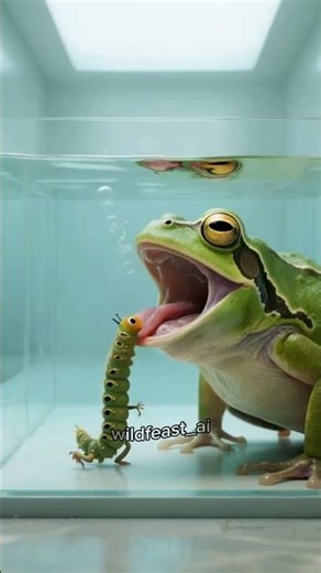 Bullfrog's Caterpillar Snack: A Nature's Moment!