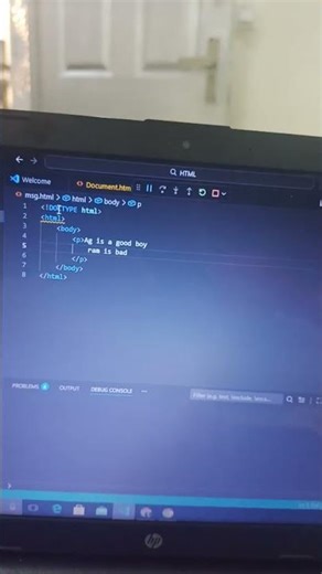 How to print a message in html 🧑‍💻 #code #new #viral #trending #newreel #computerknowledge