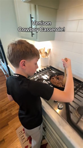 First deer and he cooked his first venison meal with it! ❤️ Venison Cowboy Casserole - Thank you for recipe! @Addie Powell #venisonrecipes #deerhunting #momsoftiktok #fyp