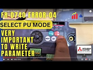 How to Setup Inverter with MITSUBISHI FR-d700 |Error 04 |Pu mode selection |mitsubishi FRD740 series