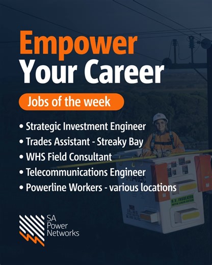 2.5K views · 11 reactions | Looking for your next opportunity? Whether you’re on the tools, behind the strategy, or somewhere in between — we’ve got roles open across the state. Join a team that’s shaping South Australia’s energy future. Check out what’s on offer  Head to our website to apply: sapowernetworks.co/careers | SA Power Networks | Facebook