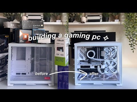 building my first gaming pc °࿐ | aesthetic white build || lian li o11 snow mini ☁️