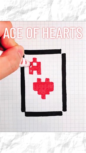 DRAWING THE ACE OF HEARTS! ❤️ - Hand Drawn Pixel Art #ace #heart #pixelart