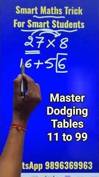 How to Learn Dodging Tables? 💪💪 11 to 99 Tables in 1 Minute 😍😍 Remembering Tables #youtubeshorts