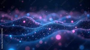 An AI-powered abstract neural network visualization with glowing data nodes interconnected in a web of deep learning computation