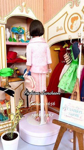 Fashion Luncheon ✨ Fashion 1656. Produced from 1966-1967. #vintagebarbie #barbie #barbiedoll #barbiestyle #barbiecollector #collector #collection #dollcollector #vintagetoys #miniature #fashion #couture #barbieatelier #1960s #1965 #dolllife #dollcheckin #glamour #americangirl #americangirlbarbie #ponytail #ponytailbarbie #mua #hairstyle #blonde #bubblecut #dollhaul #barbiehaul #pink #barbiepink #fyp #nyc #barbiemovie #barbiecore #barbiegirl #pink #pinksatin #luncheon #fashionshop @mattel @barbie