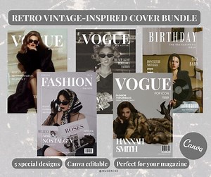 Retro Film Magazine Cover Templates – 90s Cinematic Canva Editable Layout (digital Download) - Etsy