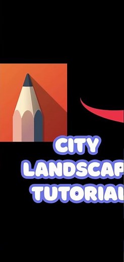 City drawing easy | Landscape drawing in sketchbook app #landscape #sketchbook #tutorial #drawing