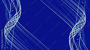 Blue animated composition with luminescent bands, twisted into a spiral, computer screen saver