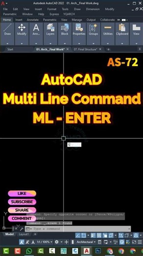 AS-72/AutoCAD Multiline Command: Create Perfect Parallel Lines with Ease. #AutoCAD #Multiline