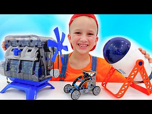 Niki wants to find planets and builds toy robots - Videos For Kids