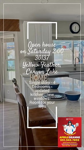 Come visit us this Saturday at 2pm! Open house for a single story 4-bedroom home in Canyon Lake, featuring an updated kitchen, new windows, and plenty of room for your toys! Come check it out! #CanyonLakeCA #CanyonLakeOpenHouse #ForSaleCanyonLake #CanyonLakeRealtor #MadeWithRipl via @Ripl | Aprile San Paolo McKinnon | Facebook