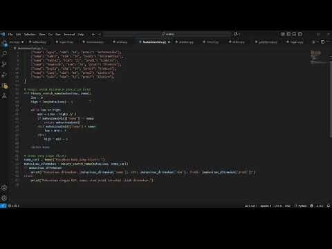 Input data mahasiswa dengan code python pemrograman
