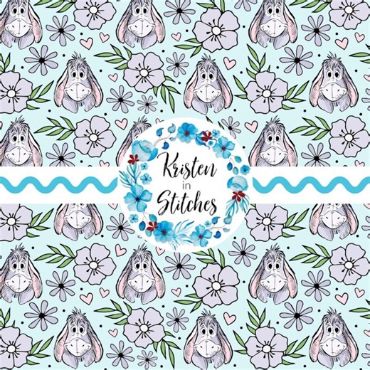 Eeyore Floral Seamless Pattern, Digital File, DIY Printable Paper, 100 Acre Wood, Classic Winnie-the-pooh Storybook Friends, Spring Flowers - Etsy
