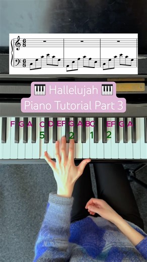 Hallelujah 🎹 Piano Tutorial Part 3 #pianotutorial #hallelujah #piano