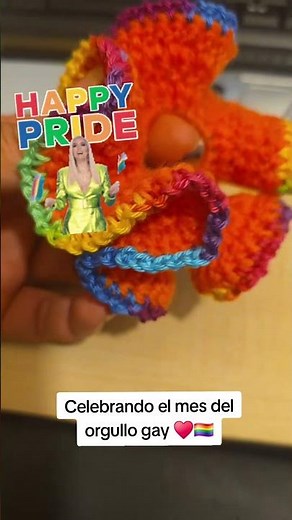 Celebrate pride with this rainbow knit! 🏳️‍🌈 #crochet #diy