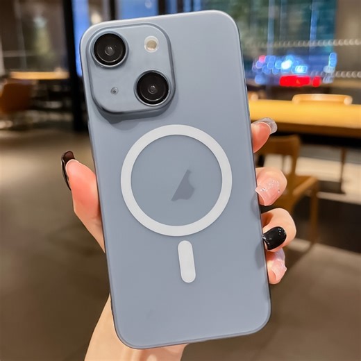 [$1.70] For iPhone 14 Ultra-thin MagSafe Frosted PC Phone Case(Titanium Blue)