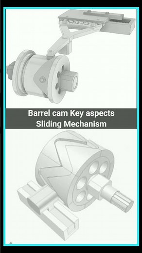 Barrel cam sliding mechanism। cad design animation। #shorts