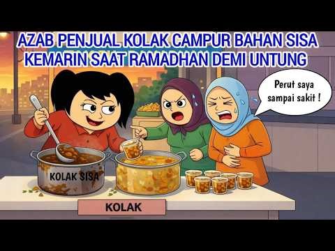 AZAB PENJUAL KOLAK CAMPUR BAHAN SISA KEMARIN SAAT RAMADHAN DEMI UNTUNG | ANIMASI AZAB
