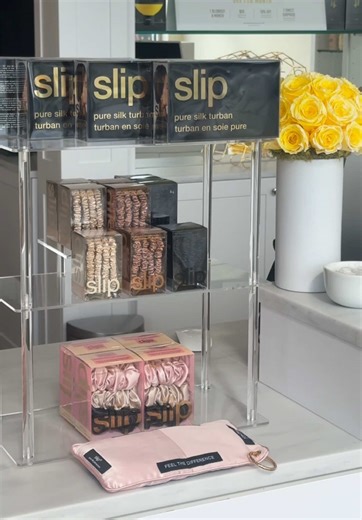 We’re now serving @slipsilkpillowcase 😍 ⸻ These Slip silk scrunchies & hair turbans are known for reducing frizz, breakage, creases and making sure you wake up with your blowout looking as fabulous as it did before bed! Stop by and grab yours after your next blowout—you’ll thank us later 😉✨ #DrybarWheaton #SlipSilk #GoodHairDays #Silkturban #Slip