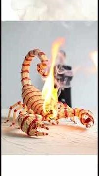 Most Satisfying Matchstick Art Destruction 🦂#MatchstickArt #Scorpion #FireExperiment #Satisfying