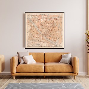 Vintage Florence Map Poster – Antique City Map of Firenze – Italian Cartography Print – Old Town Travel Art – Renaissance Italy Decor - Etsy