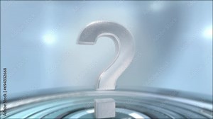 Camera Rotation Movement with Zoom Out from Question Mark with Clean Background 4K 60 FPS Stock Video