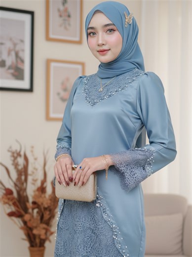 Baju Kurung Melayu Set Renda Cantik