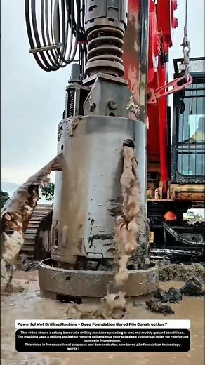 Powerful Wet Drilling Machine – Deep Foundation Bored Pile Construction Technology.