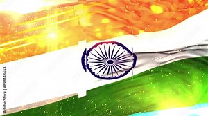 Indian Flag Background Tri Color Animated Background With Particle Ang Glass