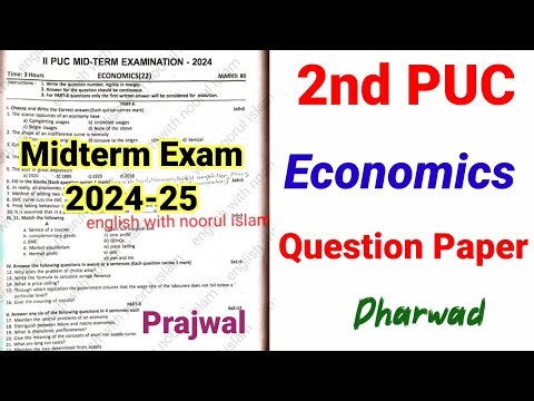 2nd PUC Economics Midterm Question Paper 2024 kseab