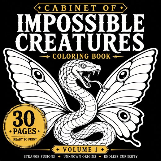Impossible Creatures Coloring Book – 30 Unique Pages, Printable PDF, Fantasy Animals - Etsy