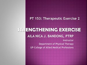 STRENGTHENING EXERCISE - SlideServe