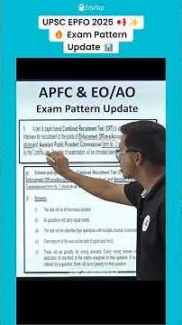UPSC EPFO Exam Pattern 2025 Update | UPSC EPFO Paper Pattern | UPSC EPFO EO AO & APFC Pattern|EduTap