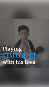 Muhammad Salwa Aristotle's passion knows no boundaries. He plays the trumpet with his feet and is pursuing his dream of becoming a trained jazz musician. | DW Stories