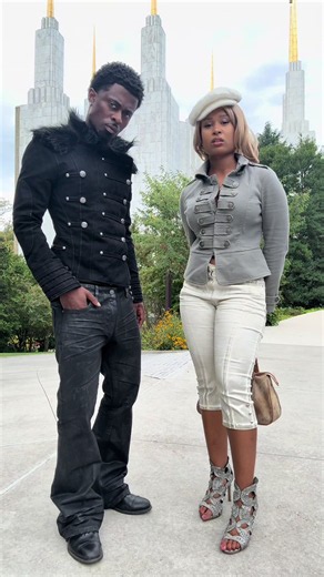 Akari Holloway fashion trend with Mormon Temple of DC reference